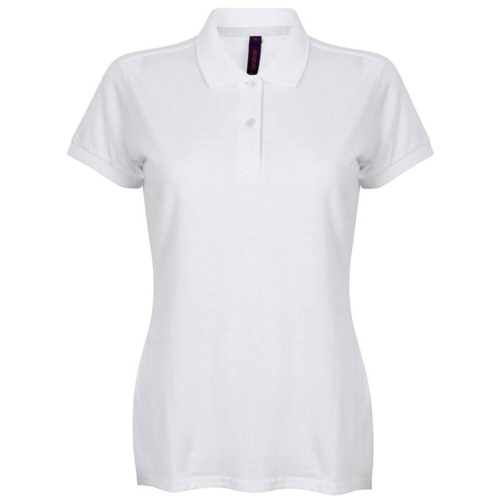Henbury Womens/Ladies Micro-Fine Polo Shirt / White